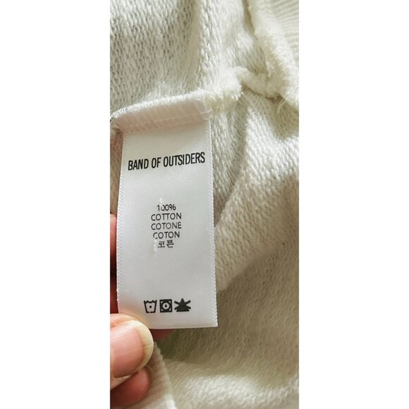 BAND OF OUTSIDERS Terry Cotton Sweatshirt Large Print in Black & White Size 2 - Picture 8 of 10